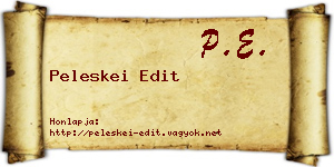 Peleskei Edit névjegykártya